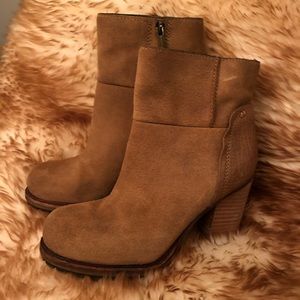 SAM EDELMAN Farrell Brown Suede High Heel Boots